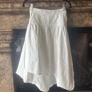 Comme des Garcons White A-Line Midi Skirt